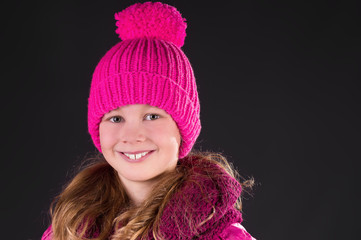 Pretty smiling Girl with knit cap