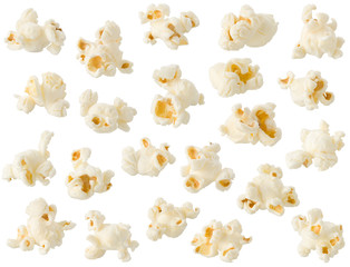 Popcorn isolated on white background - obrazy, fototapety, plakaty