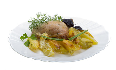 Fried chicken with potato