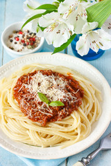 Spaghetti bolognese.