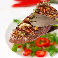 Fotobehang Grilled beef steak. © lidante