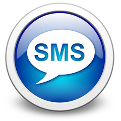 vektor button, SMS blau
