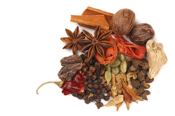 Variety of raw Indian Spices