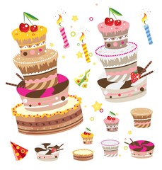 Vector cakes set