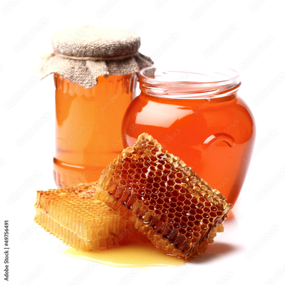 Wall mural Honey with honeycombs