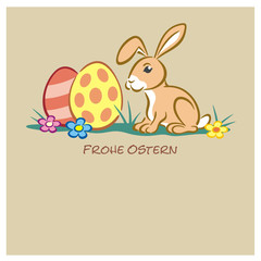 Obraz premium Easter Bunny 2 Eggs pastell FO