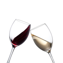 White and red wine glasses