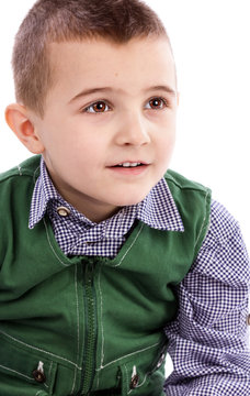 Closeup portrait of happy  little boy