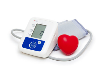 Digital blood pressure meter with love heart symbol