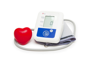 Digital blood pressure meter with love heart symbol