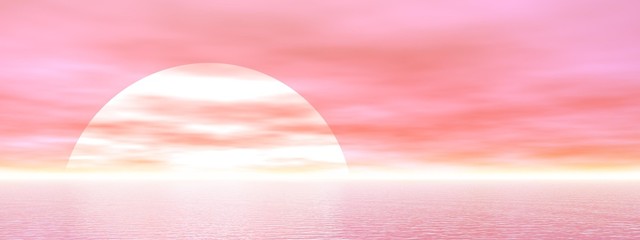 Fototapeta premium Pink sunset - 3D render