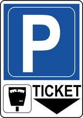 CARTELLO PARCHEGGIO CON PARCHIMETRO TICKET