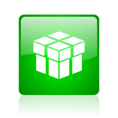 box green square web icon on white background