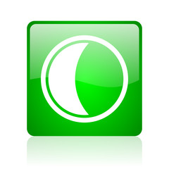 moon green square web icon on white background