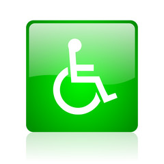 accessibility green square web icon on white background