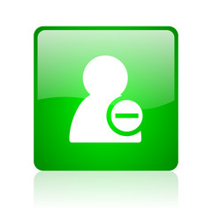 remove contact green square web icon on white background