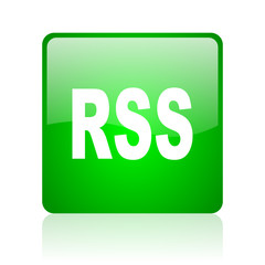 rss green square web icon on white background