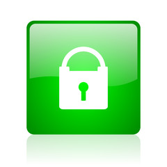 protect green square web icon on white background