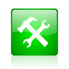 Obraz premium tools green square web icon on white background