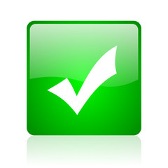 accept green square web icon on white background