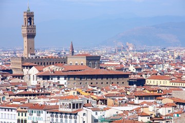 Fototapeta na wymiar Florence Pejzaż z Pałacu Vecchio, Włochy