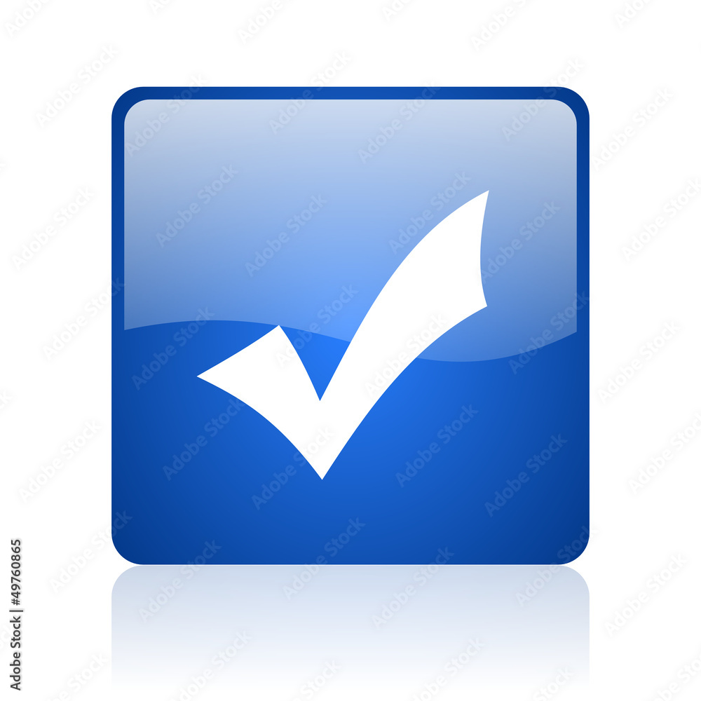 Aufkleber accept blue square glossy web icon on white background