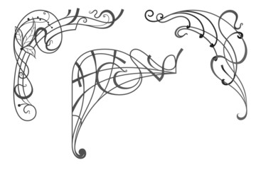 Corner pattern isolated on a white background