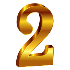 ２　数字　エンブレム　金