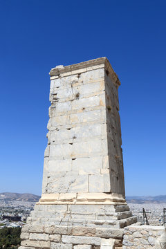 View of Agrippa tower of the Acropolis Propylaea