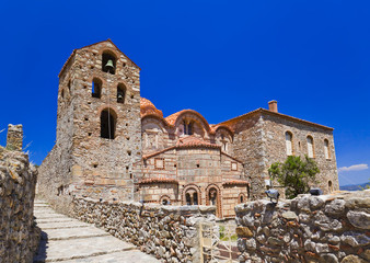 Ruins of old town in Mystras, Greece