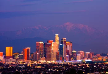 Deurstickers Los Angeles Los Angeles bij nacht