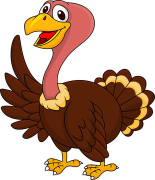 Turkey cartoon waving