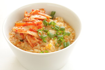 korean cuisine, rice porridge and kimchi