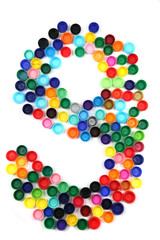 9 - number from the plastic caps