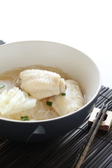 Chinese cuisine, chicken and cellophane soup noodles