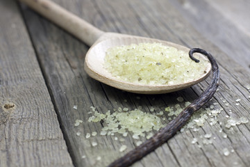 Vanilla bath salt closeup