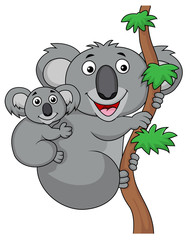 Naklejka premium Mother and baby koala