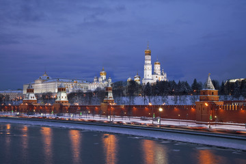 Fototapeta premium View of the Moscow Kremlin in the winter morning. Russia