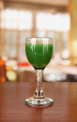 Tasty color liquor, on bright background