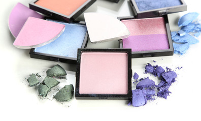 Beautiful bright eye shadows isolated on white