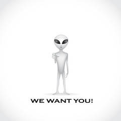 We want you, alien recruitment poster - illustration