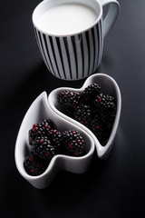 sweeten pierogi with blackberries - B & W