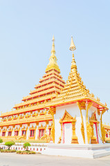 Fototapeta premium Golden pagoda at the Thai temple, Khonkaen Thailand