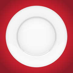 Isolated empty plate on white background