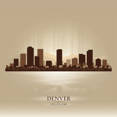 Denver Colorado skyline city silhouette