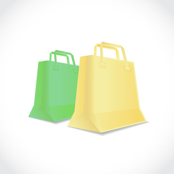 Two simple paper shopping bags, illustration