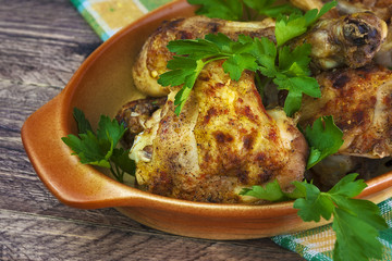 Kurczak Pieczone nogi kurczaka deska udka mięso grill