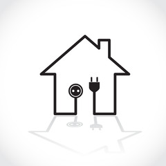 House symbol as simple electricity circuit - illustration