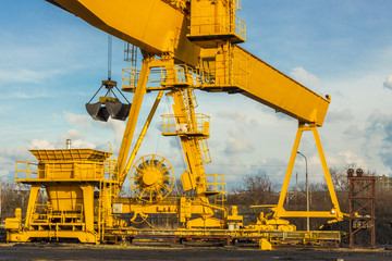 Yellow gantry crane - Poland.