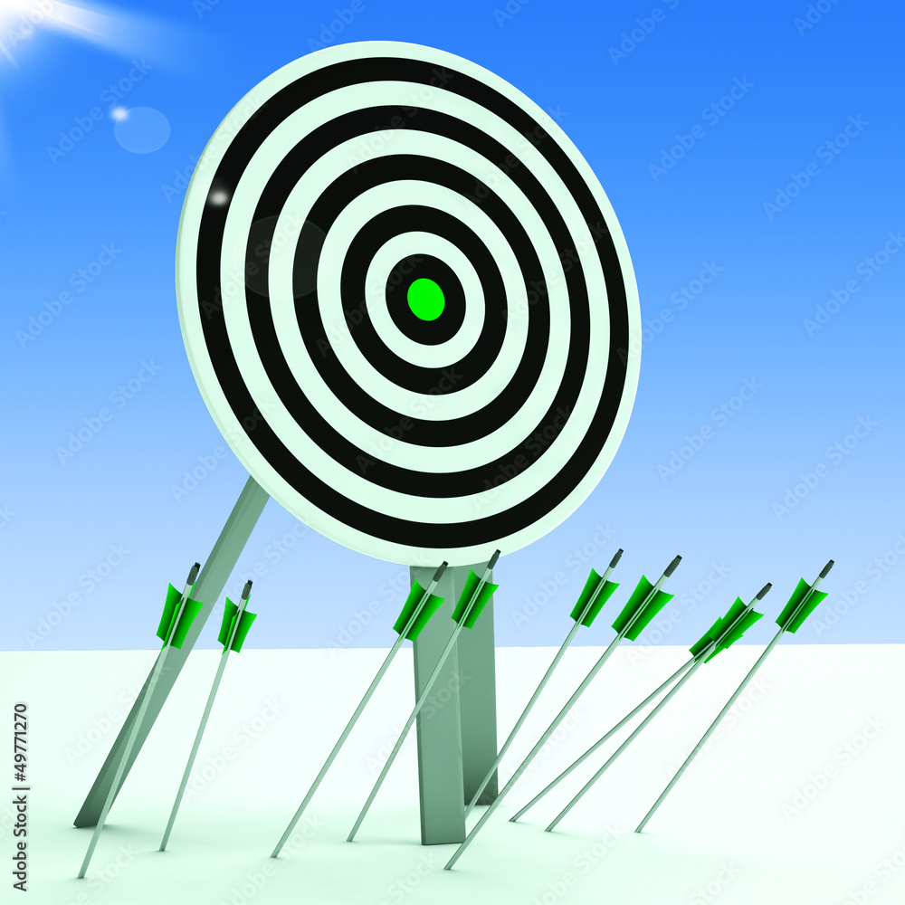 Poster arrows on floor showing poor accuracy